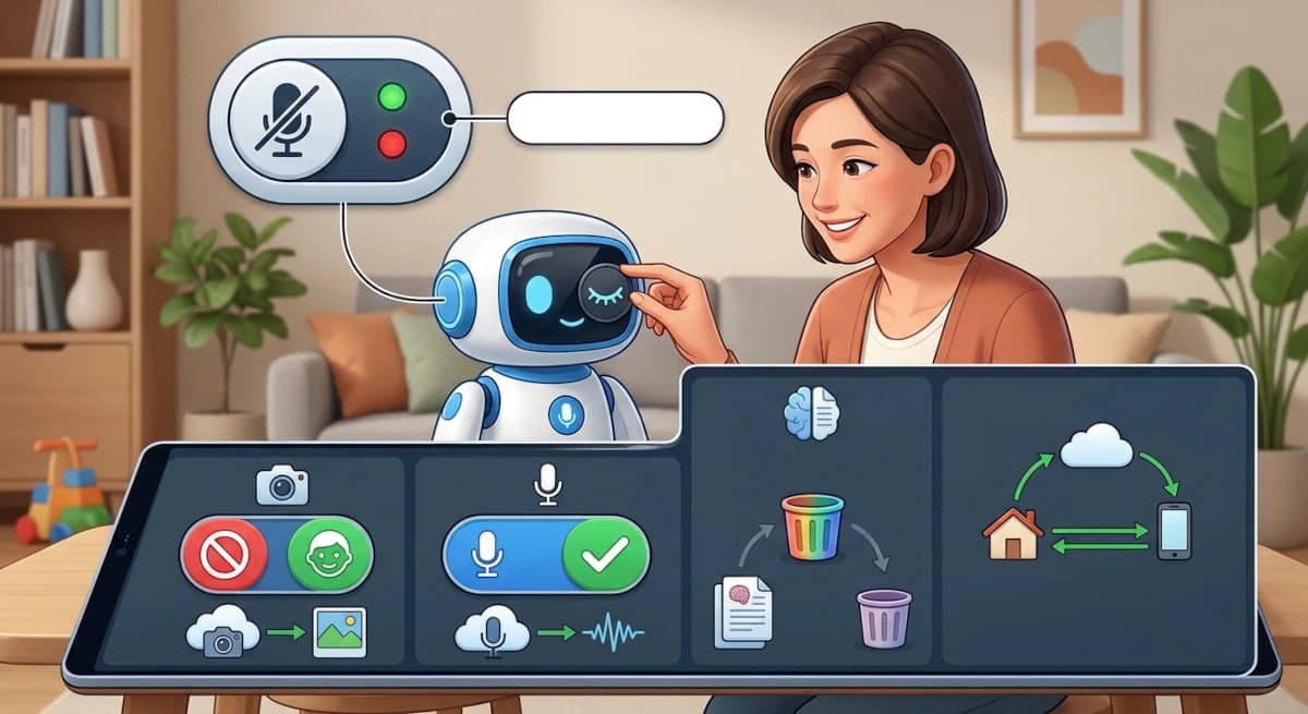 AI Companion Robot Privacy: Cameras, Microphones, Cloud and Memory